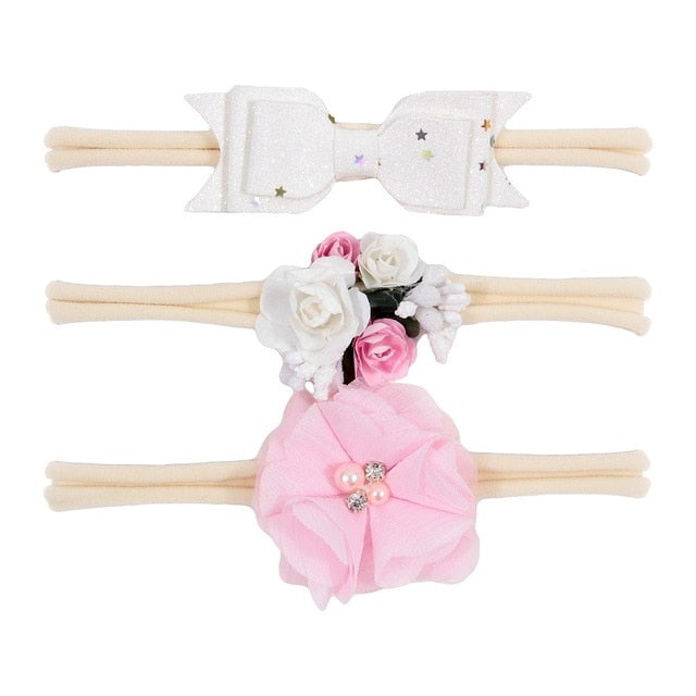 Floral Headband Chiffon Ribbon