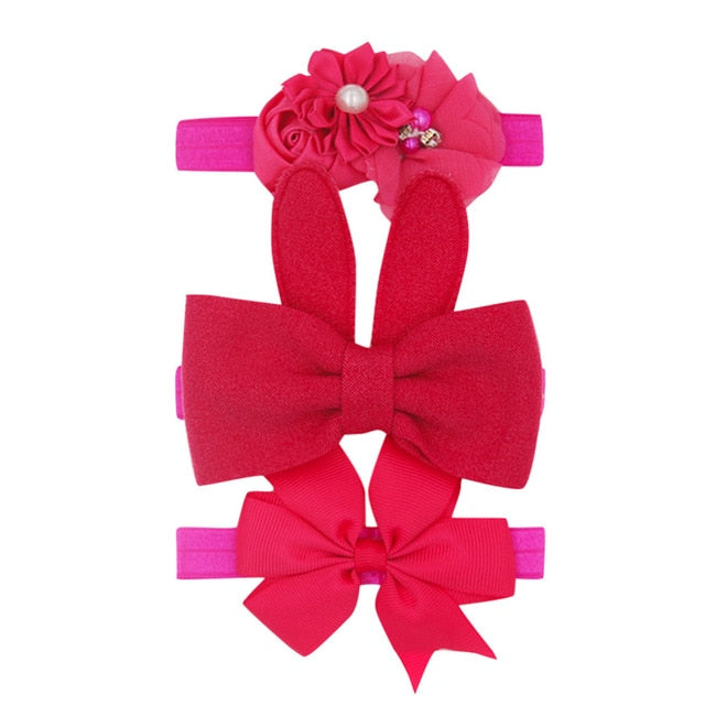 Sequin Felt Bow Lotus Flower Elastic Headbands