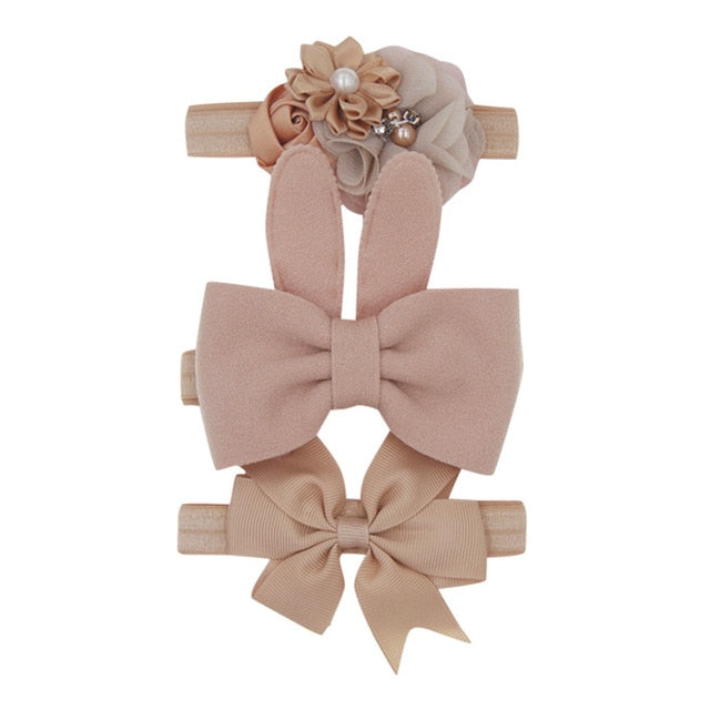 Sequin Felt Bow Lotus Flower Elastic Headbands