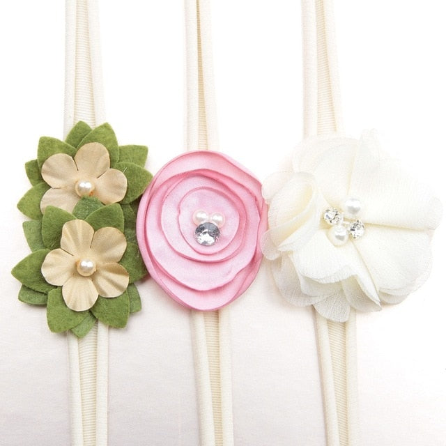 Sequin Felt Bow Lotus Flower Elastic Headbands