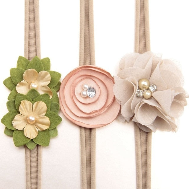 Sequin Felt Bow Lotus Flower Elastic Headbands