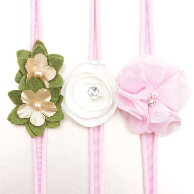 Sequin Felt Bow Lotus Flower Elastic Headbands