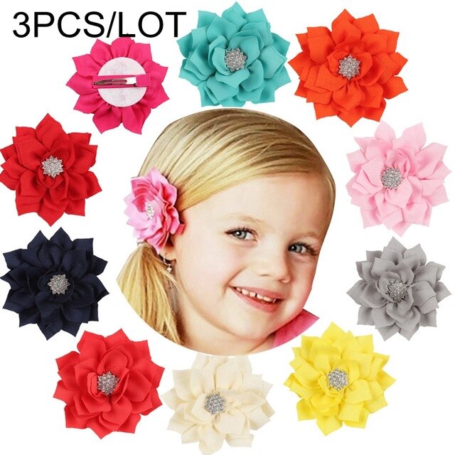 Mini Chiffon Flowers Hair Clips