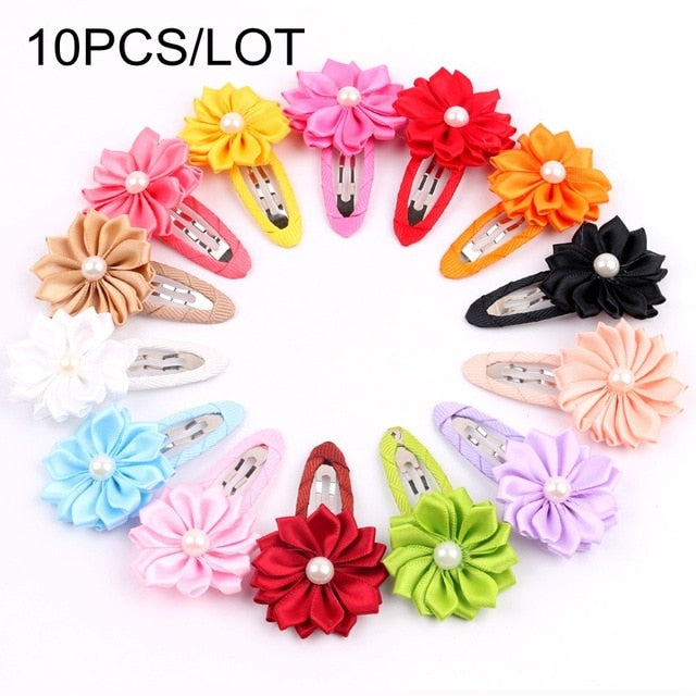 Mini Chiffon Flowers Hair Clips