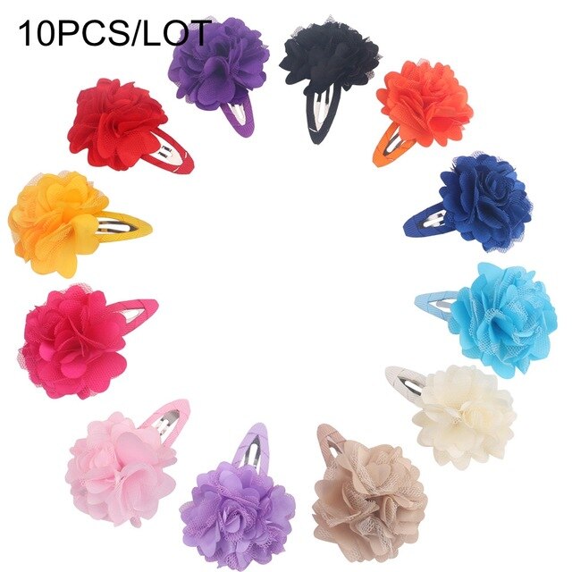 Mini Chiffon Flowers Hair Clips