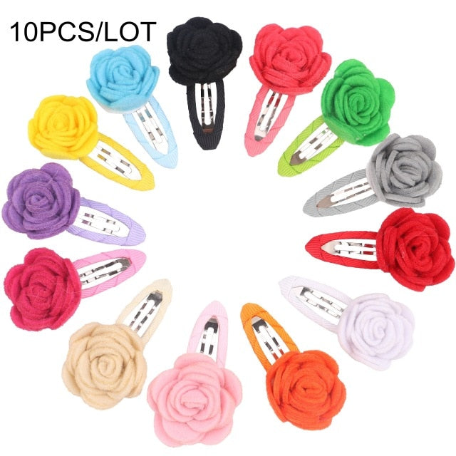 Mini Chiffon Flowers Hair Clips