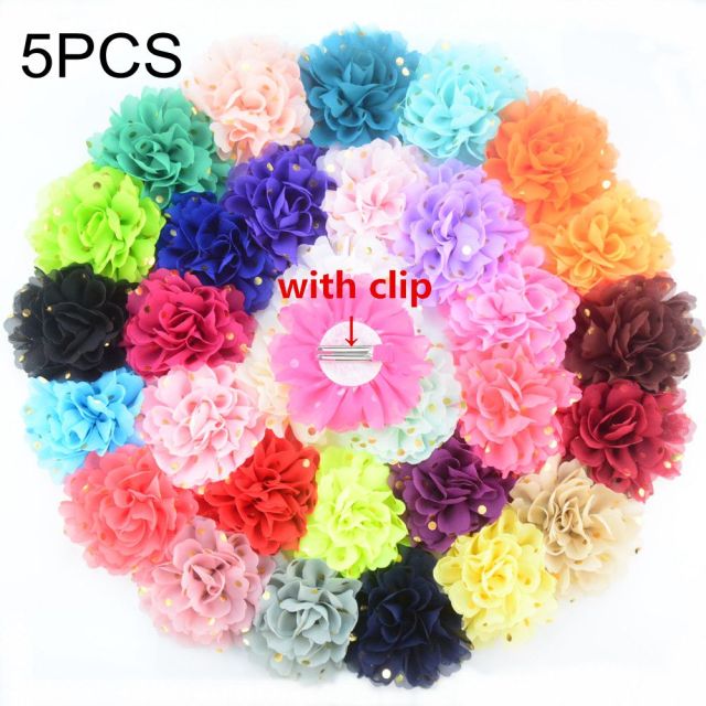 Mini Chiffon Flowers Hair Clips