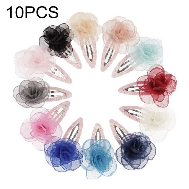 Mini Chiffon Flowers Hair Clips
