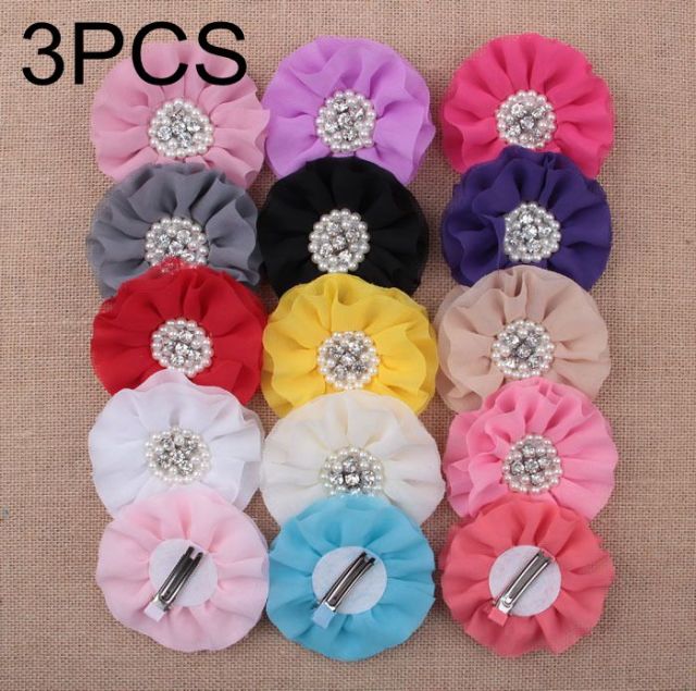 Mini Chiffon Flowers Hair Clips