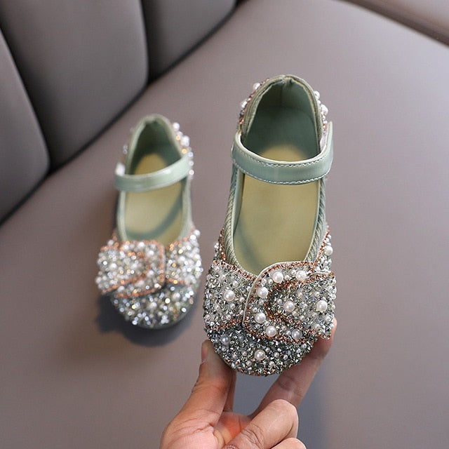 Pearl Rhinestones Shining Kids Princess Shoes