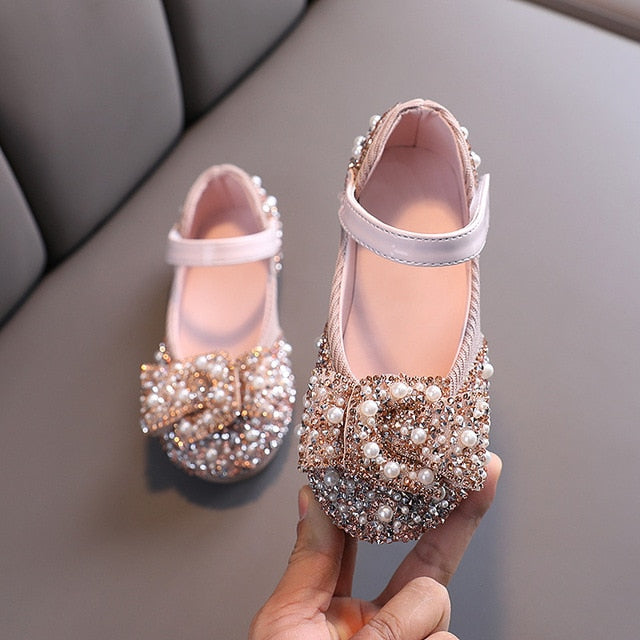 Pearl Rhinestones Shining Kids Princess Shoes