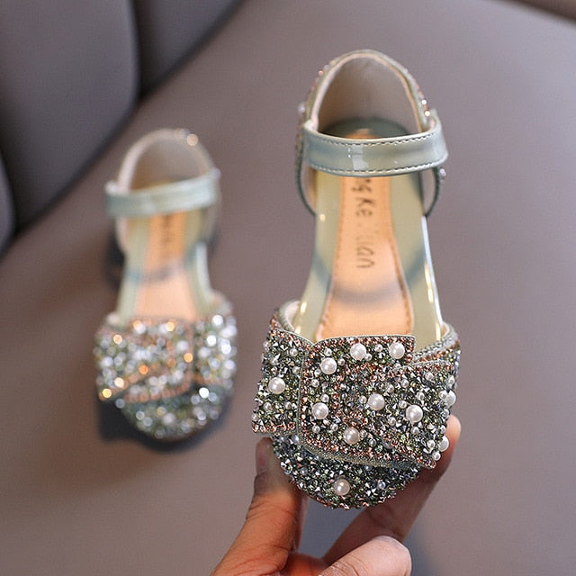 Pearl Rhinestones Shining Kids Princess Shoes