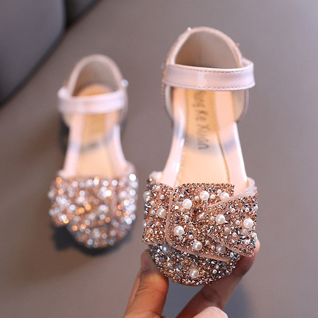 Pearl Rhinestones Shining Kids Princess Shoes