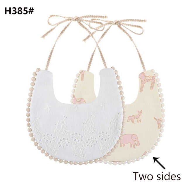 Baby Cotton Embroidery Double Side Bibs