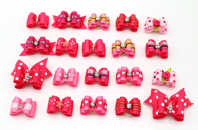 Small Dog Hair Bows Rubber Band