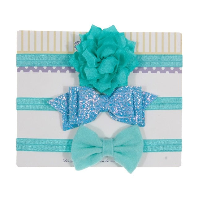Sequin Felt Bow Lotus Flower Elastic Headbands