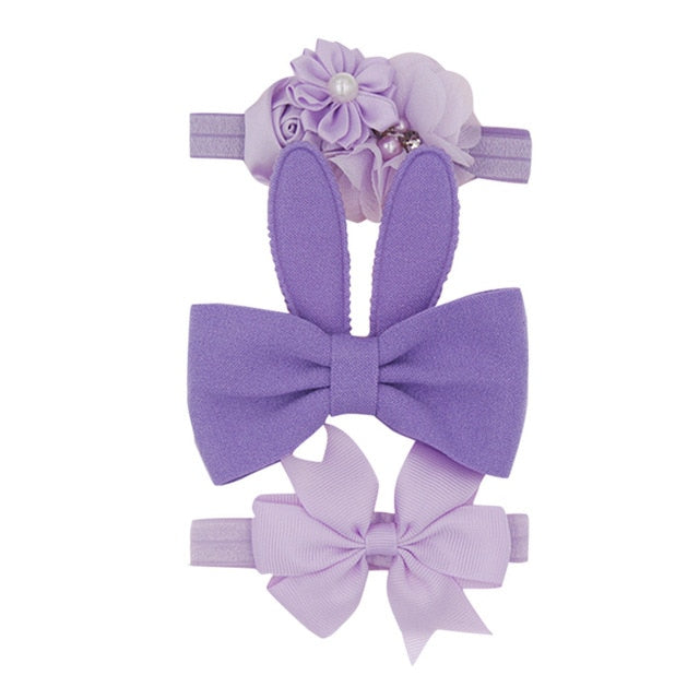 Sequin Felt Bow Lotus Flower Elastic Headbands