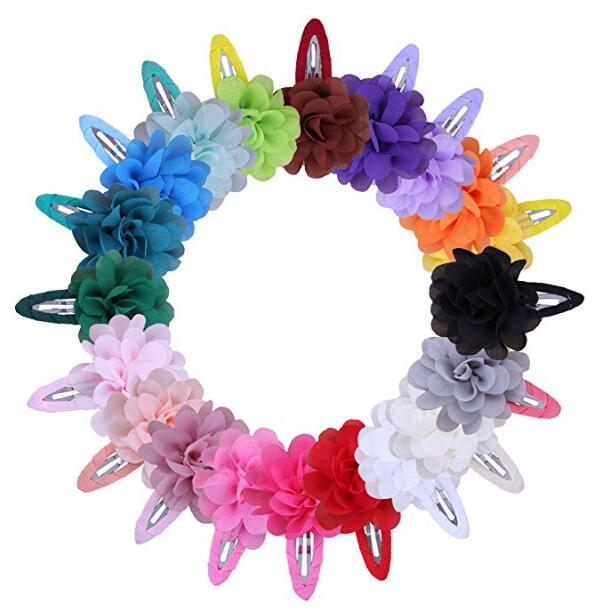 Mini Chiffon Flowers Hair Clips