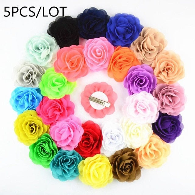 Mini Chiffon Flowers Hair Clips
