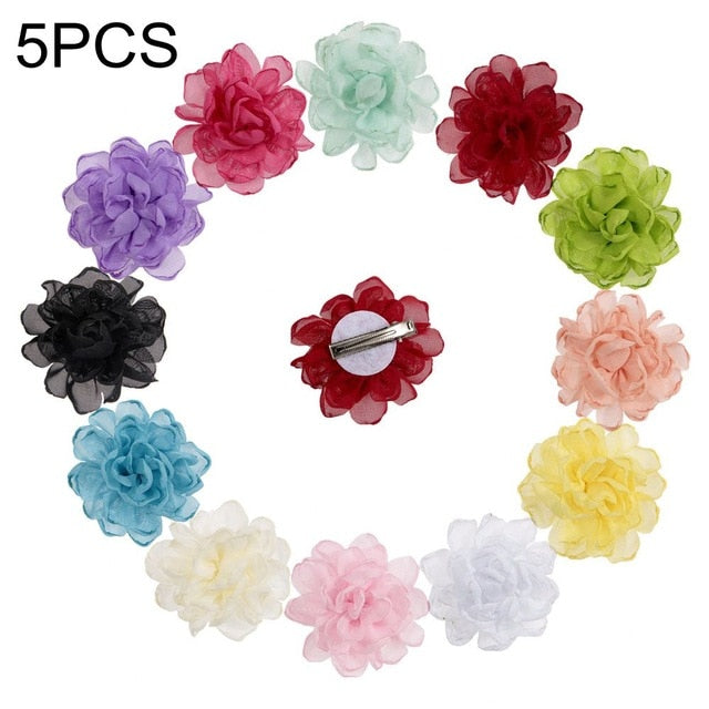Mini Chiffon Flowers Hair Clips