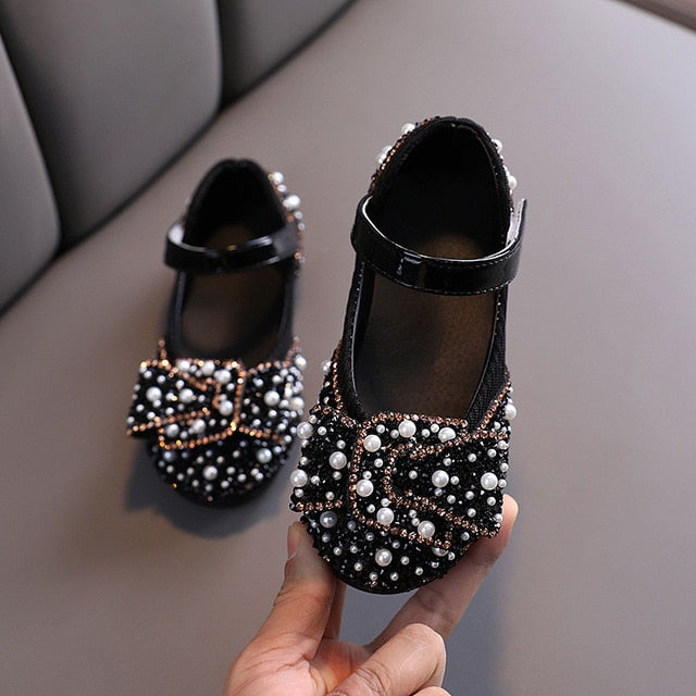 Pearl Rhinestones Shining Kids Princess Shoes