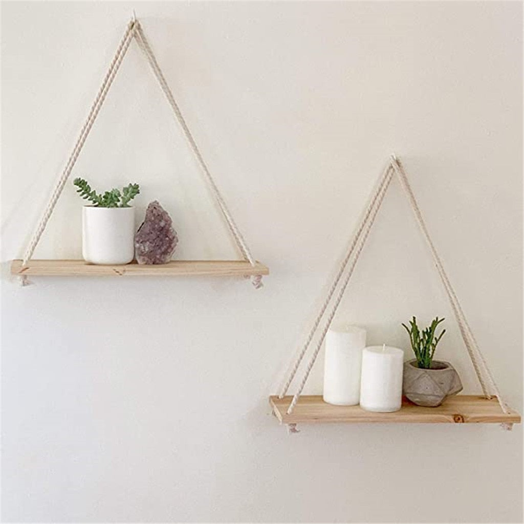 Premium Wood Swing Hanging Rope Wall