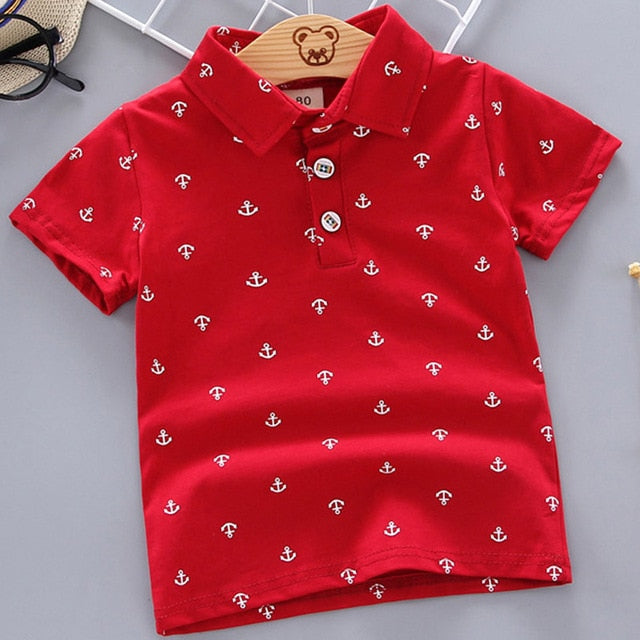 Baby Boys Polo Shirts Short Sleeve Anchor Lapel Clothes