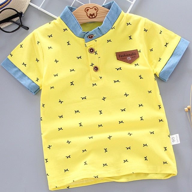 Baby Boys Polo Shirts Short Sleeve Anchor Lapel Clothes