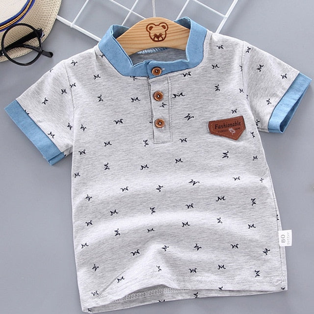 Baby Boys Polo Shirts Short Sleeve Anchor Lapel Clothes