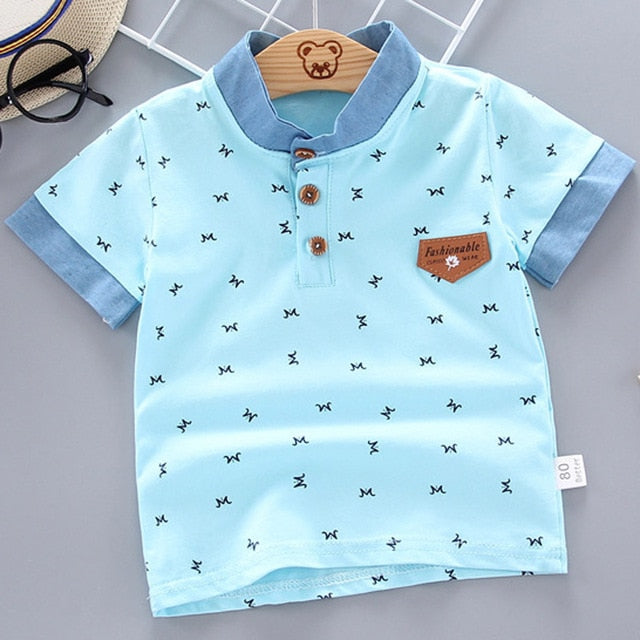 Baby Boys Polo Shirts Short Sleeve Anchor Lapel Clothes