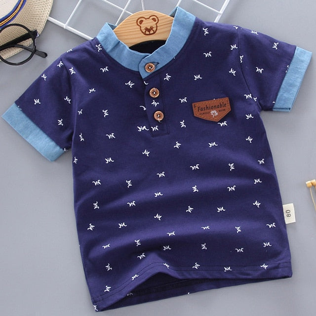 Baby Boys Polo Shirts Short Sleeve Anchor Lapel Clothes