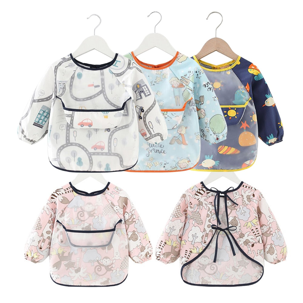 Baby Bib Waterproof Apron Long Sleeve Art Smock