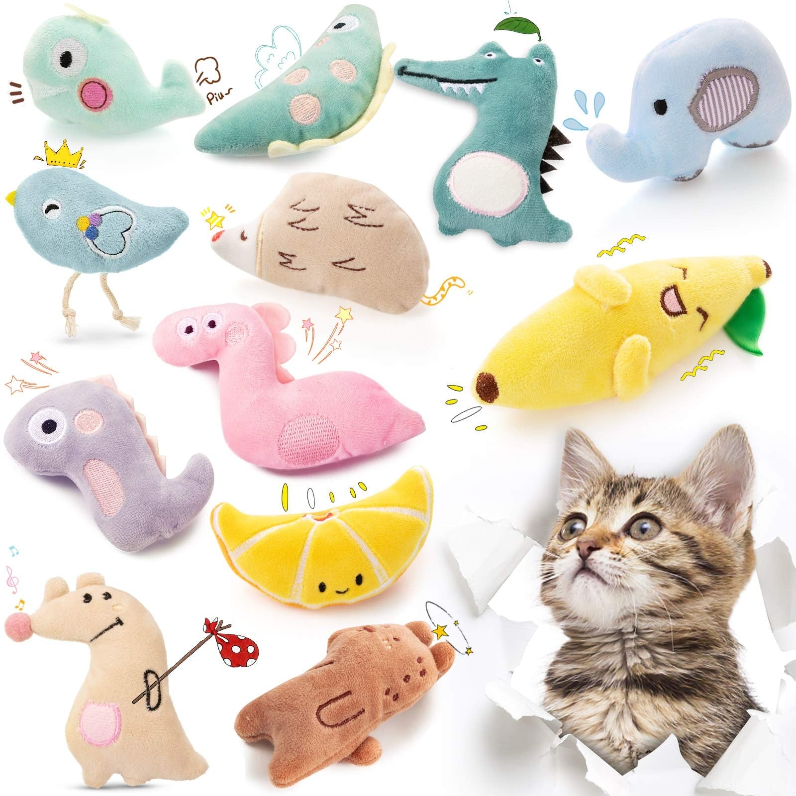 Catnip Interactive Plush Stuffed Chew Pet Toys