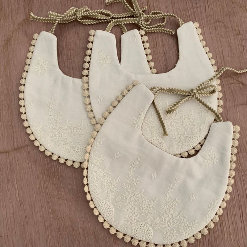 Baby Cotton Embroidery Double Side Bibs